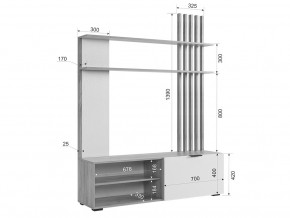 Стенка Бери дуб крафт золотой/графит в Сатке - satka.mebel74.com | фото 2