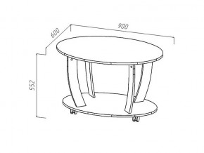 Стол журнальный овальный анкор светлый в Сатке - satka.mebel74.com | фото 2