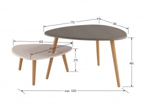 Стол журнальный Стилгрей серый лен/бежевый лен в Сатке - satka.mebel74.com | фото 2