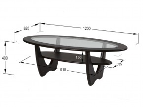 Стол журнальный Юпитер со стеклом СЖС-01 венге в Сатке - satka.mebel74.com | фото 2