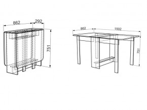 Стол-книжка ПВХ Мебельсон дуб сонома в Сатке - satka.mebel74.com | фото 2