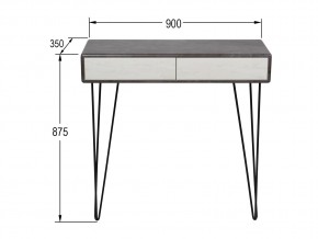 Стол-консоль Телфорд Серый бетон/белый бетон в Сатке - satka.mebel74.com | фото 2