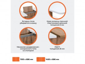 Стол обеденный Gent Дуб вотан/Белый в Сатке - satka.mebel74.com | фото 4