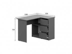 Стол угловой Денвер Графит серый в Сатке - satka.mebel74.com | фото 2