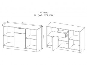 ТВ тумба Мори МТВ1204.1 Графит в Сатке - satka.mebel74.com | фото 2