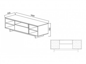 Тумба для ТВА Moderno-1400 Ф1 в Сатке - satka.mebel74.com | фото 2