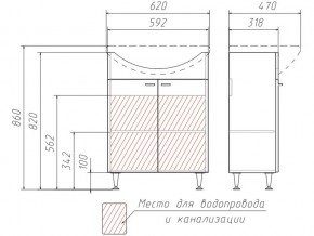 Тумба под умывальник Уют 60 Классик без ящика в Сатке - satka.mebel74.com | фото 3