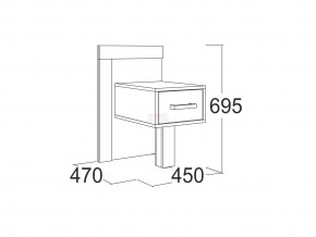 Тумба прикроватная Ольга 19 в Сатке - satka.mebel74.com | фото 2