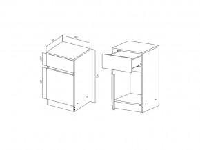 Тумба с 1 ящиком Мори МПТ400 белый в Сатке - satka.mebel74.com | фото 3