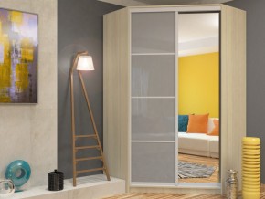 Угловой шкаф-купе Елена Бодега Светлая с МДФ в Сатке - satka.mebel74.com | фото