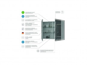 Зеркальный шкаф Geometry 1000 с LED подсветкой в Сатке - satka.mebel74.com | фото 2